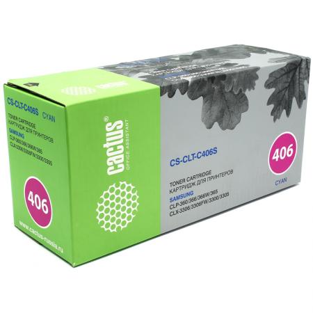 Cactus CS-CLT-C406S для Samsung CLP-360/365/CLX-3300/3305/SL-410/460 cyan